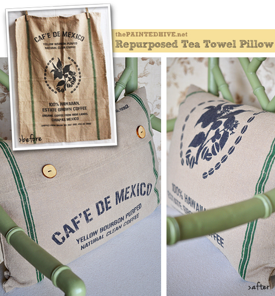 Tea Towel Lumbar Pillow