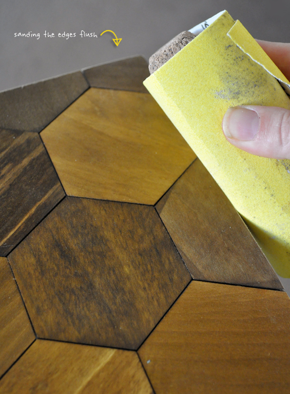 Sanding the Hexagons