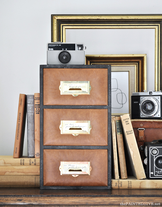 DIY Leather Upholstered Drawer Hack | The Painted Hive