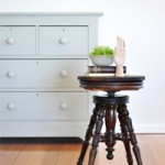 Stool Makeover with Bread Board Top