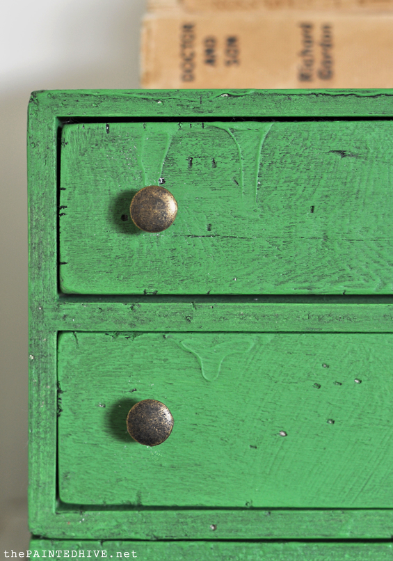 DIY Antiqued Flat File Drawers with Brass Pulls