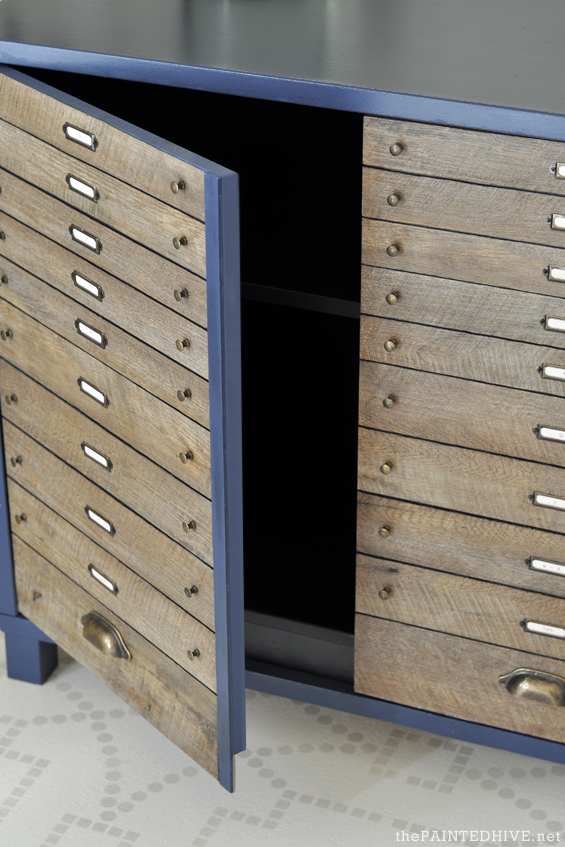 Faux Multi-Drawer Cabinet using Vinyl Flooring!