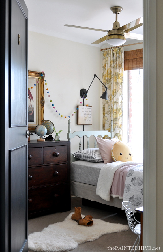 Small DIY Vintage Girl's Bedroom on a Budget