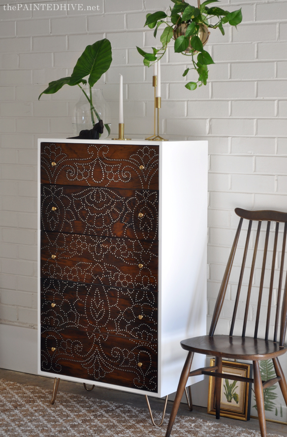 Mid-Century Boho Dresser Makeover