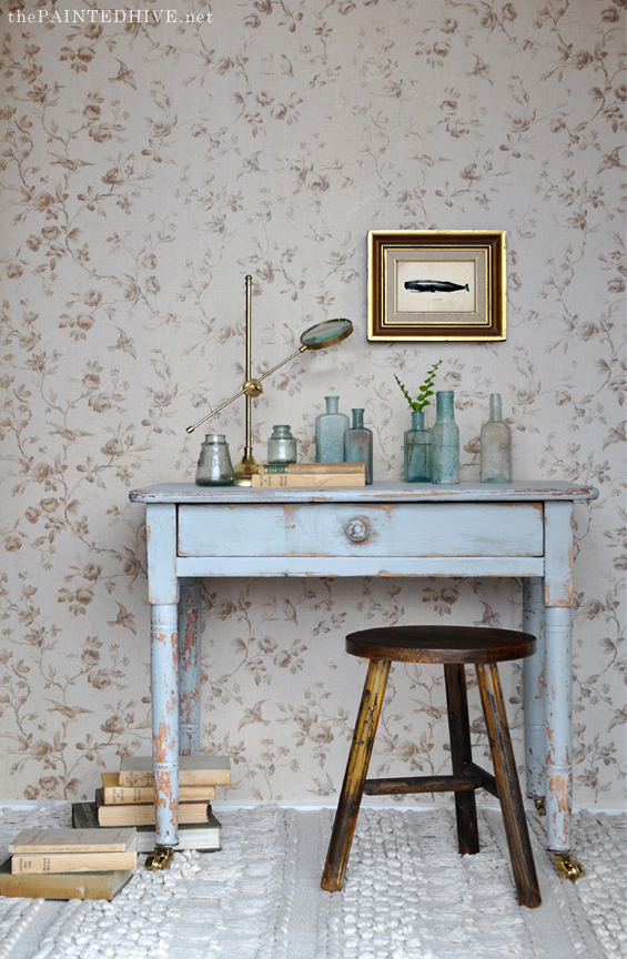 Distressed Chalk Painted Kid's Desk