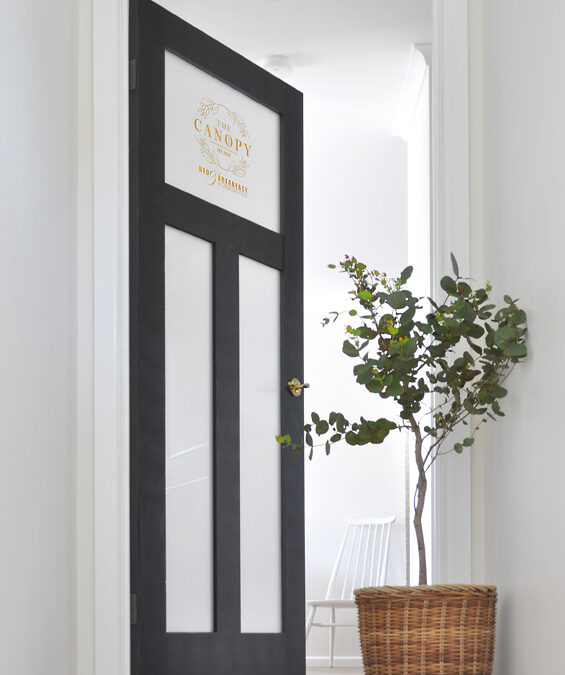 “Vintage” Door Makeover…with DIY Gold Foil Decal